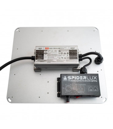 Parte trasera de la placa led 130w Spiderlux Modelo Q para cultivo interior