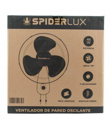 Embalaje y caja del Ventilador de pared con cuerdas Spiderlux de 40CM y 45W