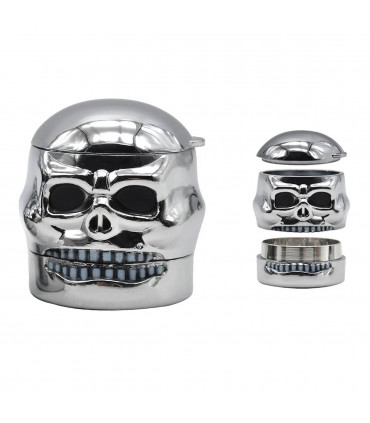 Grinder metálico con forma de calavera y de 3 partes