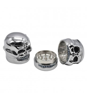 Grinder metal para marihuana con forma de calavera y 3 partes