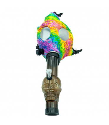 Máscara con pipa bong para marihuana modelo psicodelico.