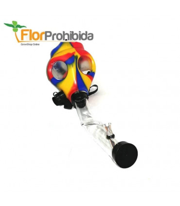 Máscara con pipa bong para marihuana modelo psicodelico.