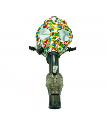 Máscara con pipa bong para marihuana modelo dibujos.