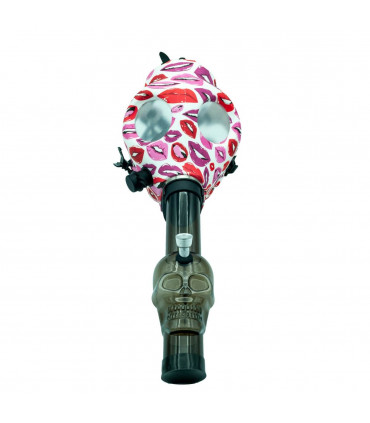 Máscara con pipa bong para marihuana modelo dibujos.