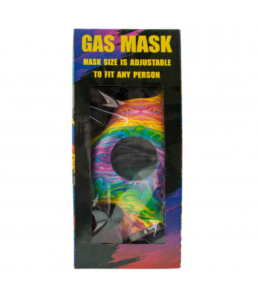 Máscara con pipa bong para marihuana caja frontal.