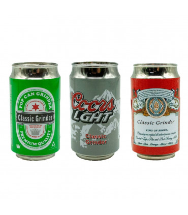 Grinder lata cerveza con polinizador. 3 distintos modelos a elegir