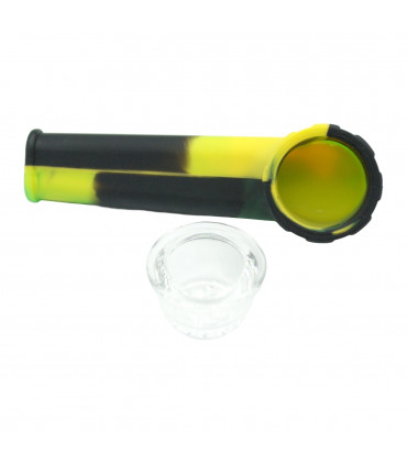 Pipa silicona cazoleta de cristal desmontada