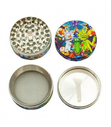 GRINDER RICK Y MORTY 4 PARTES 50MM Modelo D abierto.