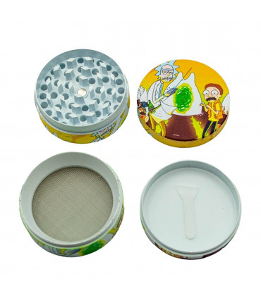 GRINDER RICK Y MORTY 4 PARTES 50MM Modelo A abierto.