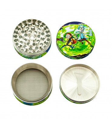 GRINDER RICK Y MORTY 4 PARTES 50MM Modelo C abierto.