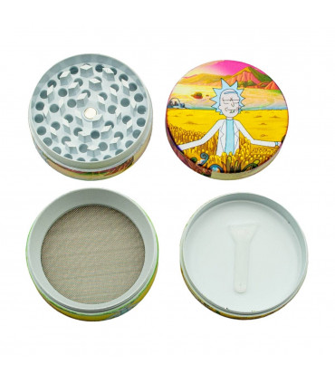 GRINDER RICK Y MORTY 4 PARTES 50MM Modelo E abierto.