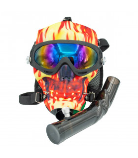 MÁSCARA PIPA BONG CALAVERA Fuego con Bong.