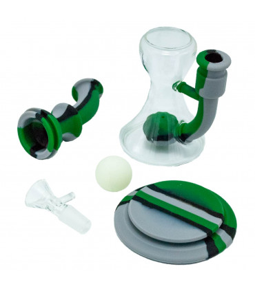 BONG SILICONA BOLA FLUORESCENTE La bola brilla en la oscuridad desmontado.