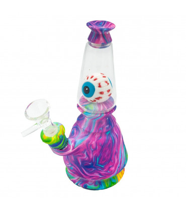 BONG SILICONA CRISTAL OJO PARA AGUA 18,8CM