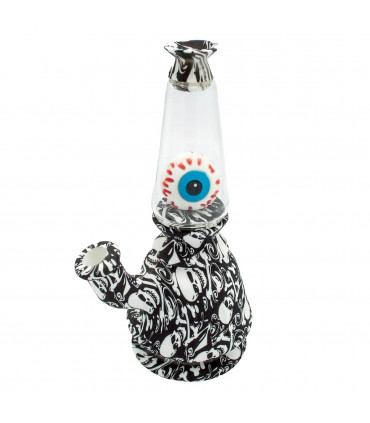 BONG SILICONA CRISTAL OJO PARA AGUA 18,8CM Calaveras.