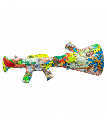 BONG SILICONA FUSIL 28CM Vista lateral.