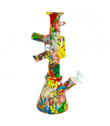BONG SILICONA FUSIL 28CM Dibujos