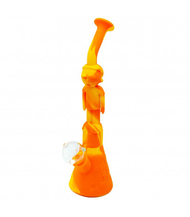 BONG SILICONA RICK Y MORTY 30,5CM Modelo naranja.