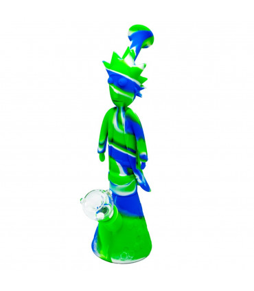 BONG SILICONA RICK Y MORTY 30,5CM Modelo verde.