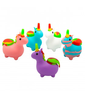 BONG SILICONA UNICORNIO APTO PARA AGUA 12,5CM. Diferentes colores a elegir.