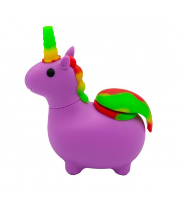 Pipa de agua de SILICONA UNICORNIO PARA AGUA 12,5CM Modelo Lila.