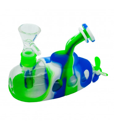 BONG SILICONA SUBMARINO PARA AGUA 11,4CM Verde.