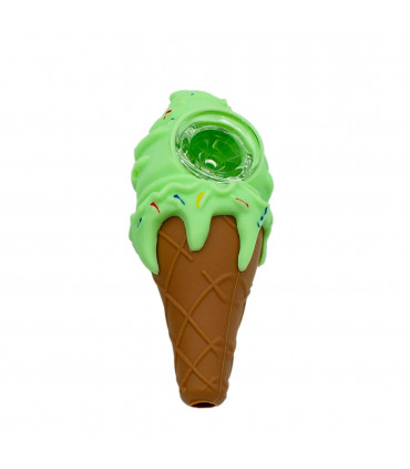 PIPA SILICONA HELADO 12CM Verde.
