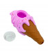 PIPA SILICONA HELADO 12CM Rosa desmontado.