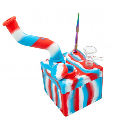 BONG SILICONA CUBO PARA AGUA 90MM