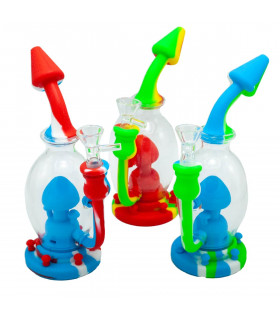 BONG SILICONA SETA PARA AGUA CON PERCOLADOR 19,80CM Diferentes modelos.