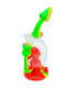 BONG SILICONA SETA PARA AGUA CON PERCOLADOR 19,80CM Verde y rojo.