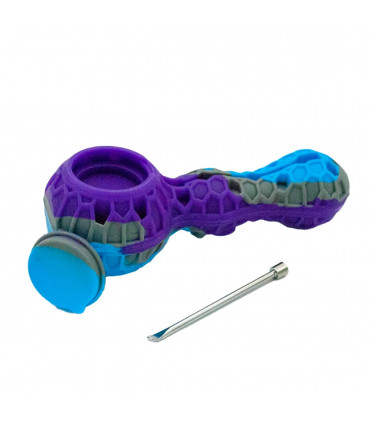 PIPA SILICONA ABEJA CON DABER 11CM Perspectiva con accesorios.