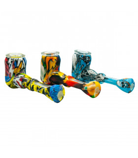 Pipa Popeye de silicona y cazoleta de cristal. Diferentes modelos a elegir.