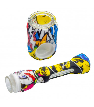 Partes de la Pipa Popeye de silicona y cazoleta de cristal de 10 cms