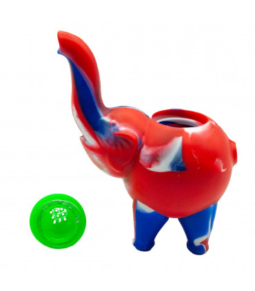 Pipa para fumar con forma de elefante y varias tramas de colores