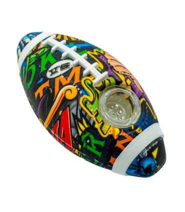 PIPA SILICONA RUGBY 10CM Dibujos comic.