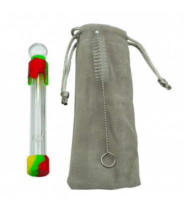 PIPA SILICONA VIDRIO ESTUCHE + CEPILLO 11CM