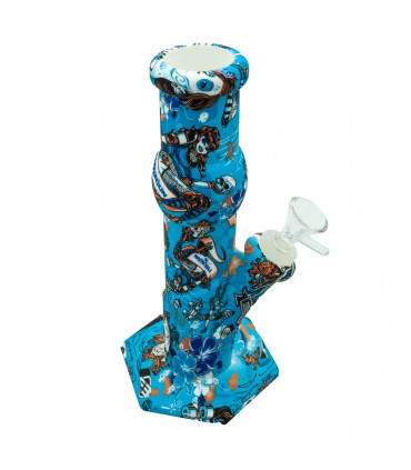 BONG SILICONA MIRACLE PARA AGUA 21,8CM Azul.