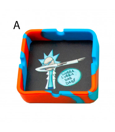 CENICERO SILICONA + TAPETE RICK Y MORTY Modelos individual.