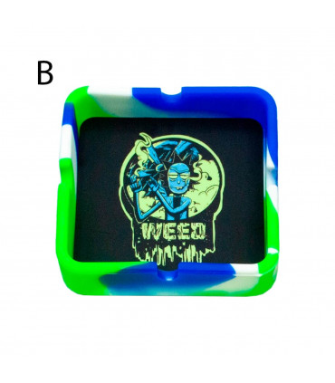 CENICERO SILICONA + TAPETE RICK Y MORTY Modelos individual.