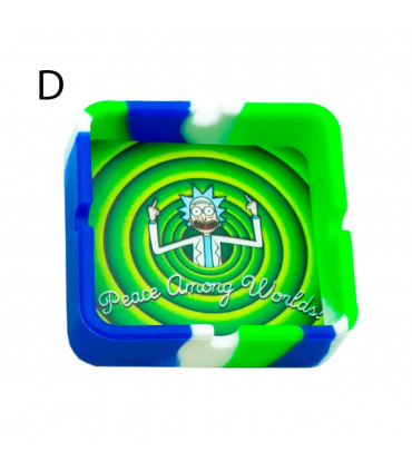 CENICERO SILICONA + TAPETE RICK Y MORTY Modelos individual.