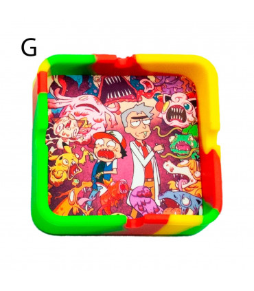 CENICERO SILICONA + TAPETE RICK Y MORTY Modelos individual.