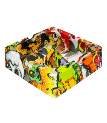 CENICERO SILICONA PREMIUM CUADRADO Modelo naranja.