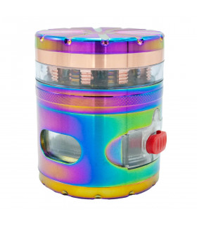 GRINDER GALAXIA CON BANDEJA 4 PARTES 62MM Picador con ventanas.