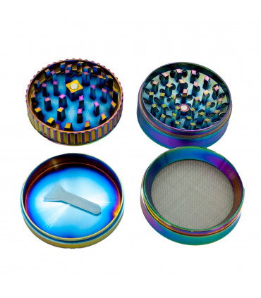 Grinder Magnifico Zoom desmontable en 4 partes con polinizador, tapa con espejo y 52MM diámetro