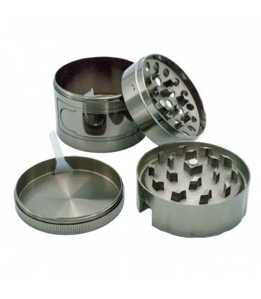 GRINDER CENICERO MyFriend de 4 PARTES y 63MM con tapa abatible totalmente desmontado
