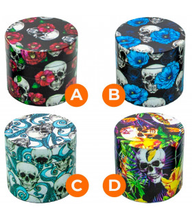 Grinder con polinizador y dibujos de calaveras y flores. Varios modelos a elegir