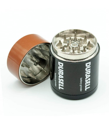 GRINDER PILA DURASELL 42MM Picador con polinizador tapa abierta.
