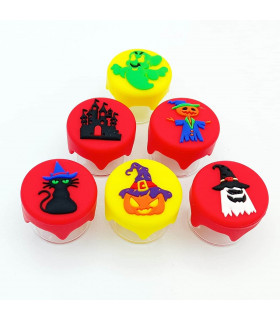 BOTE CRISTAL TAPA SILICONA HALLOWEEN 3CM Para extraciones.