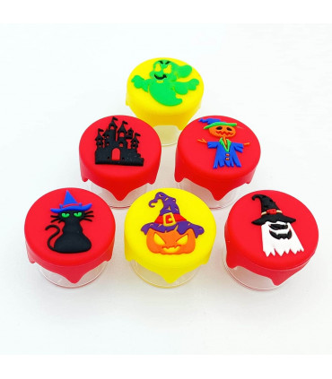 BOTE CRISTAL TAPA SILICONA HALLOWEEN 3CM Para extraciones.